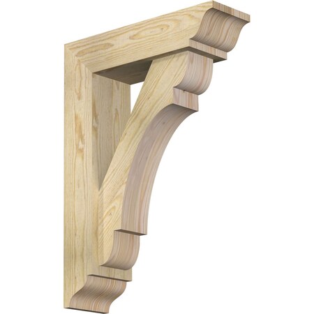 Ekena Millwork Olympic Traditional Rough Sawn Bracket w/ Offset Brace, Douglas Fir, 6"W x 20"D x 28"H BKT0604X20X28OLY01RDF